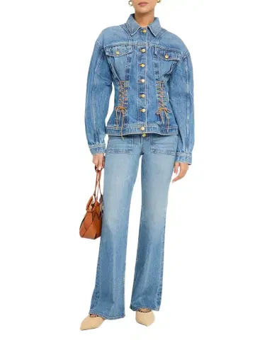 Ulla Johnson Naomi Lace-Up Denim Jacket | Thumbnail 1