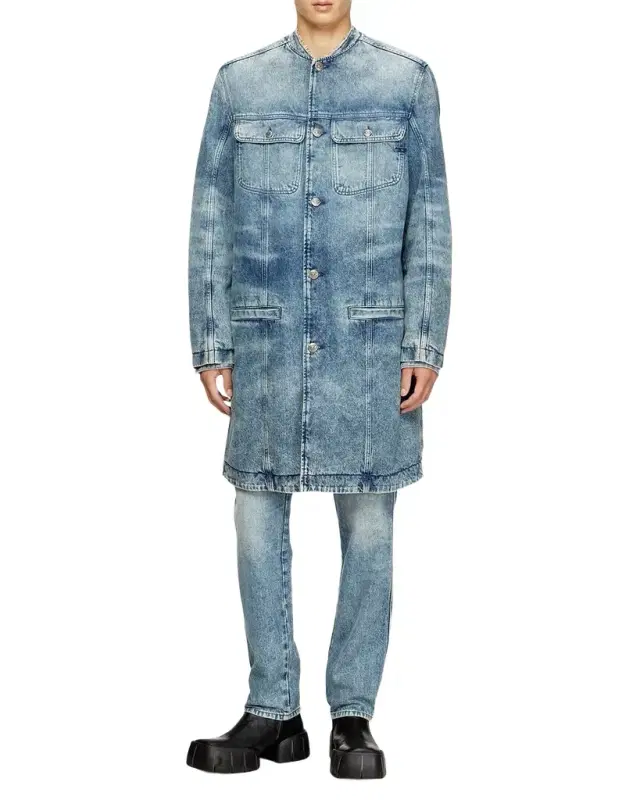 en's Long Denim Jacket