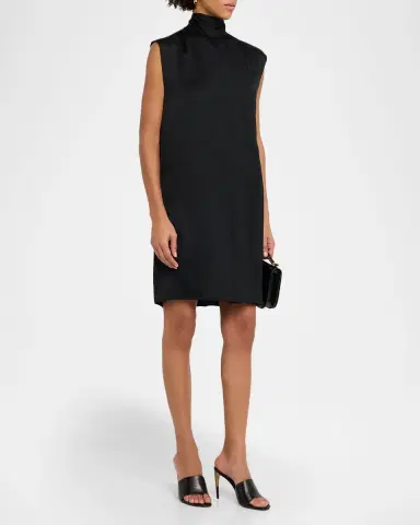 Joseph Sandy Pleated Sleeveless Crepe Mini Dress | Thumbnail 3 Joseph Sandy Pleated Sleeveless Crepe Mini Dress | Thumbnail 3