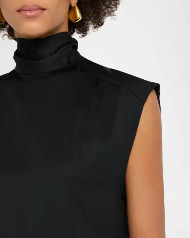 Joseph Sandy Pleated Sleeveless Crepe Mini Dress | Thumbnail 4 Joseph Sandy Pleated Sleeveless Crepe Mini Dress | Thumbnail 4
