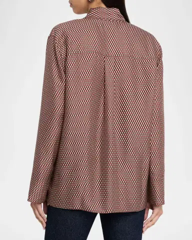 Joseph Adele Geometric-Print Tie-Neck Blouse | Thumbnail 2