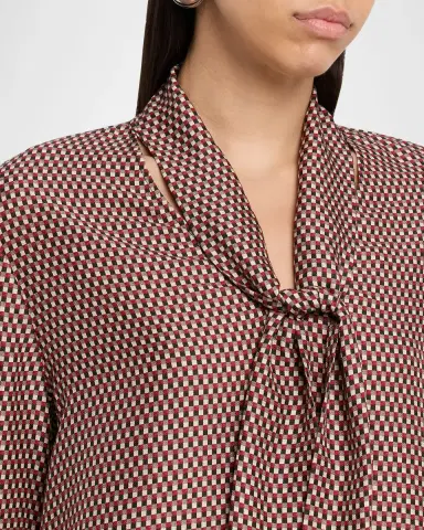 Joseph Adele Geometric-Print Tie-Neck Blouse | Thumbnail 4