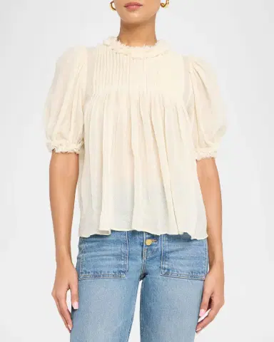 Ulla Johnson Karlyn Puff-Sleeve Top | Thumbnail 3 Ulla Johnson Karlyn Puff-Sleeve Top | Thumbnail 3
