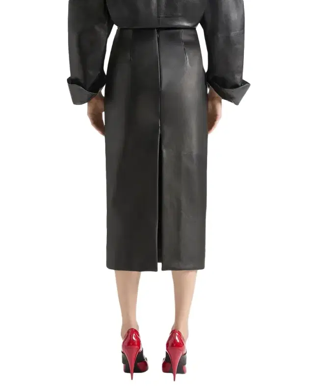 Leather Midi Pencil Skirt
