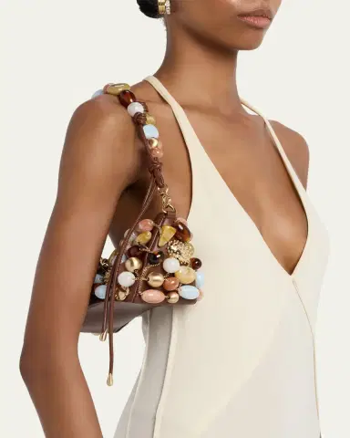 Cult Gaia Mercier Multicolor Stone Leather Shoulder Bag | Thumbnail 2