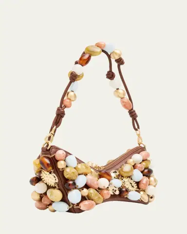 Cult Gaia Mercier Multicolor Stone Leather Shoulder Bag | Thumbnail 3
