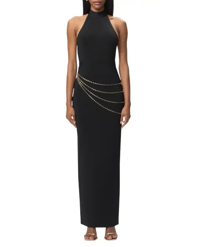 The Sybil Draped Chain Gown
