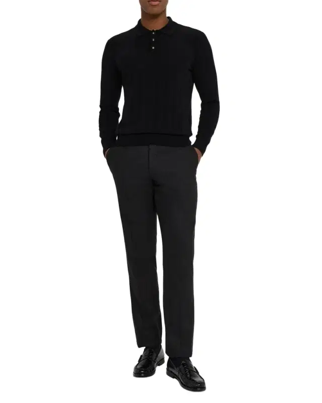 en 's Cashmere Rib-Knit Polo Sweater