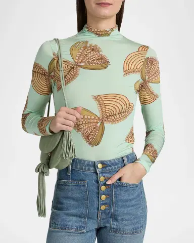 Ulla Johnson Aurelia Jersey Long-Sleeve Turtleneck Top | Thumbnail 2 Ulla Johnson Aurelia Jersey Long-Sleeve Turtleneck Top | Thumbnail 2