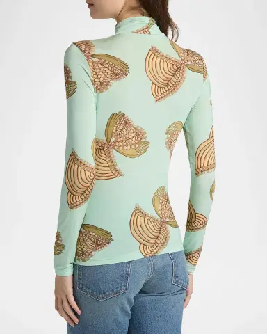 Ulla Johnson Aurelia Jersey Long-Sleeve Turtleneck Top | Thumbnail 4 Ulla Johnson Aurelia Jersey Long-Sleeve Turtleneck Top | Thumbnail 4