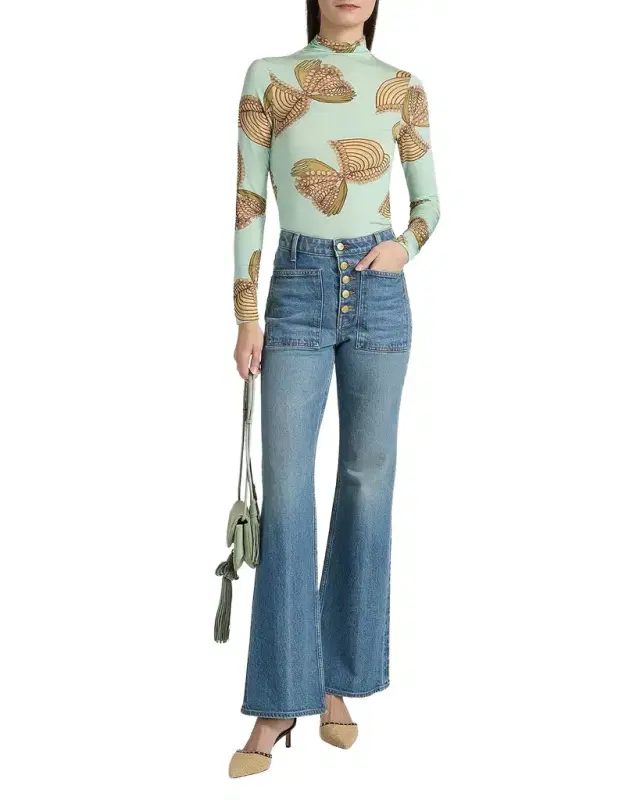 Aurelia Jersey Long-Sleeve Turtleneck Top