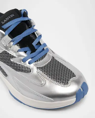 Lanvin Men's JLA Mesh & Leather Low-Top Runner Sneakers | Thumbnail 2