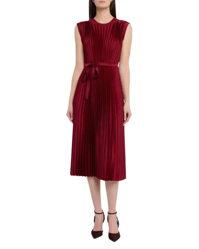 Volta Sleeveless Pleated Midi Dress