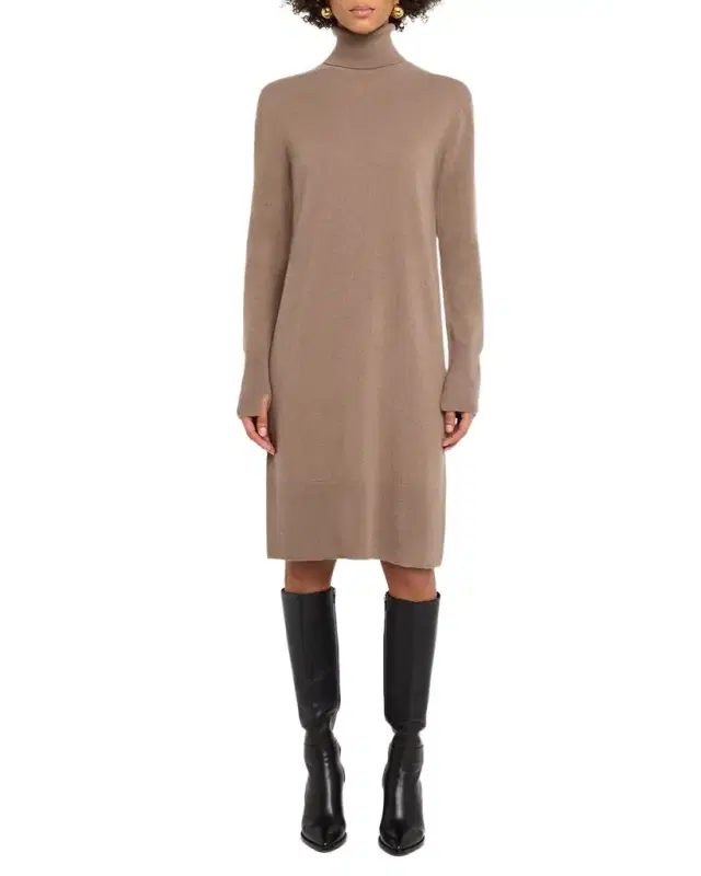 Turtleneck Cashmere Sweater Dress