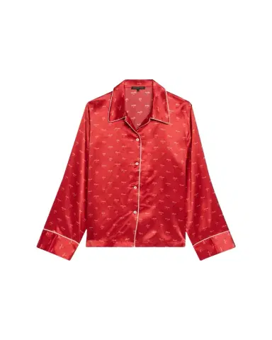 Kiki de Montparnasse Kiss-Print Silk Lounge Nightshirt | Thumbnail 1