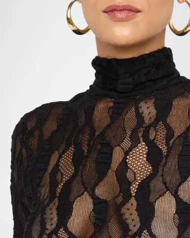 Ulla Johnson Ulyssa Lace Mesh Turtleneck | Thumbnail 4 Ulla Johnson Ulyssa Lace Mesh Turtleneck | Thumbnail 4
