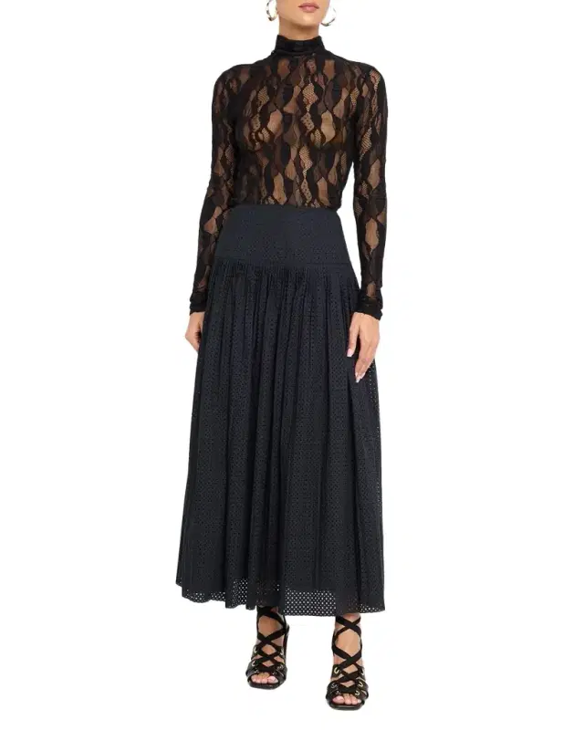 Ulyssa Lace Mesh Turtleneck