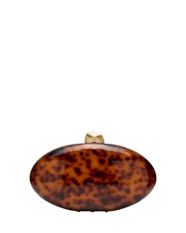 Cult Gaia Eviana Tortoise Acrylic Clutch Bag