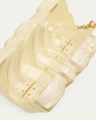 Cult Gaia Aura Sculptural Marbled Acrylic Clutch Bag | Thumbnail 3