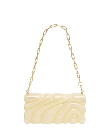 Cult Gaia Aura Sculptural Marbled Acrylic Clutch Bag | Thumbnail 1