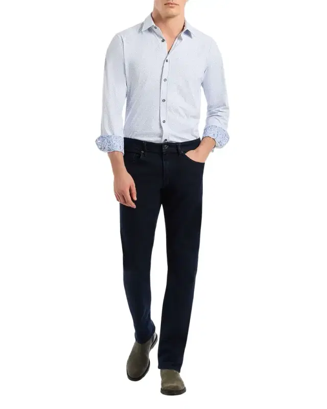 Men 's Asterik Micro-Geometric Button-Down Shirt