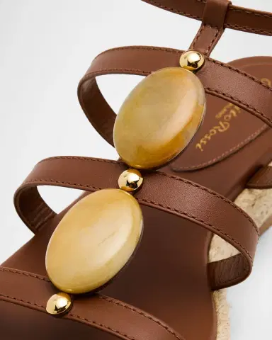 Gianvito Rossi Leather Strappy Sandals with Stone Embellishment | Thumbnail 4 Gianvito Rossi Leather Strappy Sandals with Stone Embellishment | Thumbnail 4