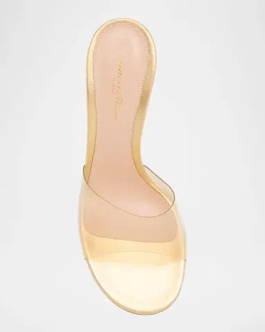 Gianvito Rossi Transparent Metal Block-Heel Mule Sandals | Thumbnail 6