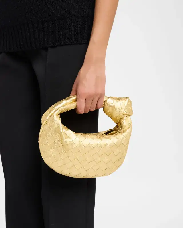 Jodie Mini Laminated Leather Top-Handle Bag