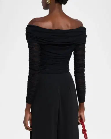 L'Agence Poppie Gathered Off-Shoulder Bodysuit | Thumbnail 2