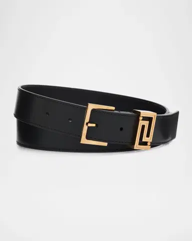 Versace Men 's Greca 30mm Leather Belt | Thumbnail 3