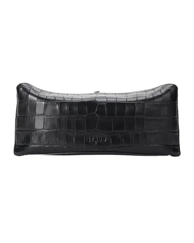 Eve Croc-Embossed Leather Clutch Bag