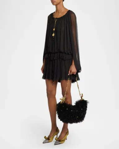 Chloé Chain Horse Shoulder Bag in Curly Shearling | Thumbnail 4 Chloé Chain Horse Shoulder Bag in Curly Shearling | Thumbnail 4