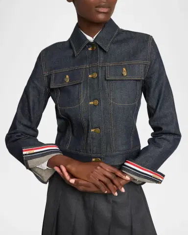 Thom Browne Shrunken Denim Jacket | Thumbnail 4 Thom Browne Shrunken Denim Jacket | Thumbnail 4