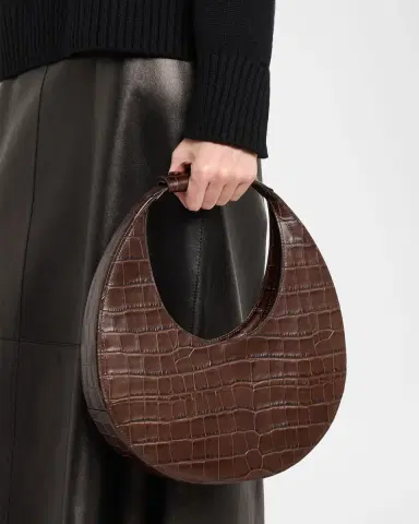 Staud Moon Croc-Embossed Leather Tote Bag | Thumbnail 2