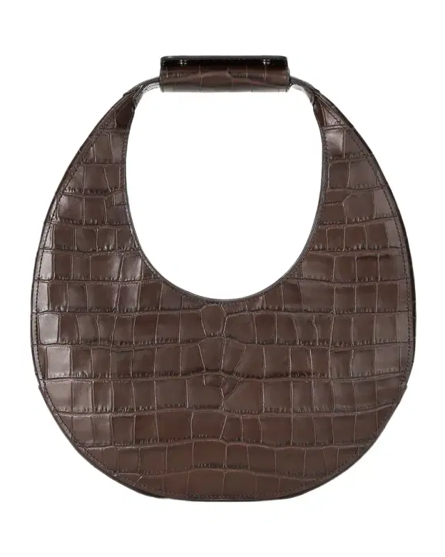 Moon Croc-Embossed Leather Tote Bag
