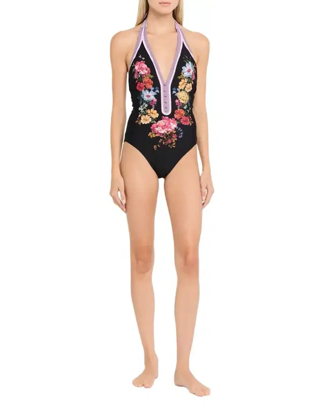 Johnny Was Baccara Halter One-Piece Swimsuit