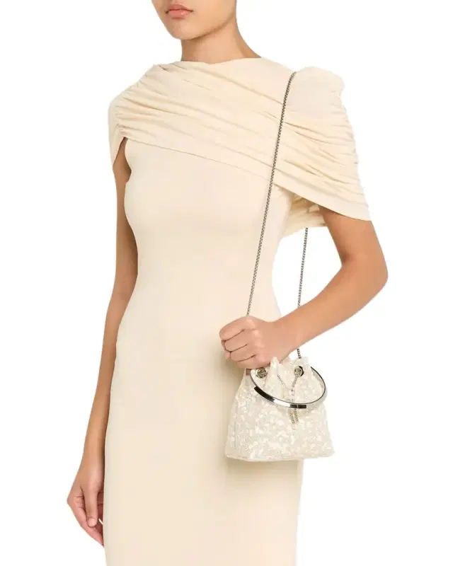 Jimmy Choo Bon Bon Lace Top-Handle Bucket Bag