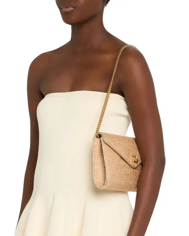 Frieda Metallic Woven Clutch Bag