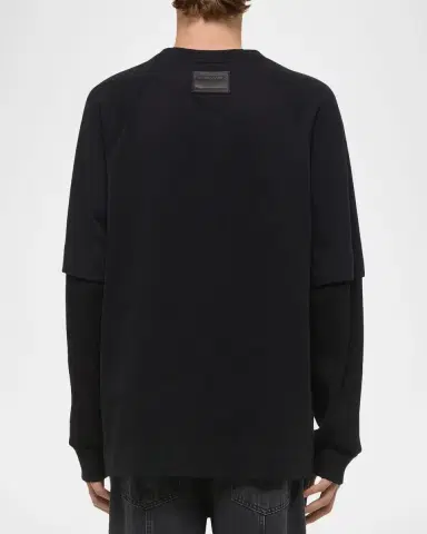 Helmut Lang Men's Double-Layer Waffle Sleeve T-Shirt | Thumbnail 2 Helmut Lang Men's Double-Layer Waffle Sleeve T-Shirt | Thumbnail 2
