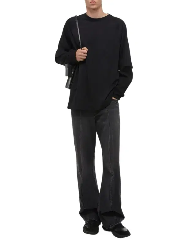 Men's Double-Layer Waffle Sleeve T-Shirt