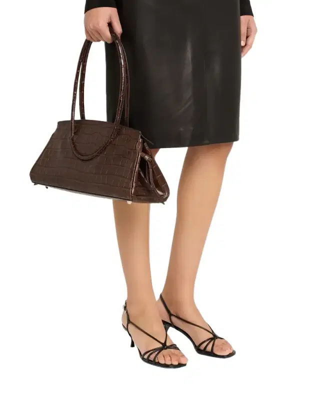 Maude Croc-Embossed Leather Shoulder Bag