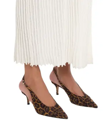 Gianvito Rossi 55mm Robbie Sling Leopard Print Kitten Heels | Thumbnail 1 Gianvito Rossi 55mm Robbie Sling Leopard Print Kitten Heels | Thumbnail 1
