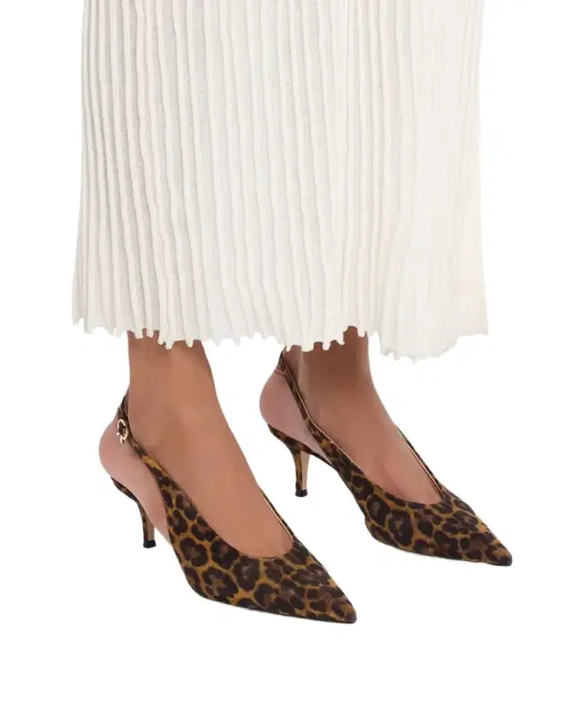 Gianvito Rossi 55mm Robbie Sling Leopard Print Kitten Heels