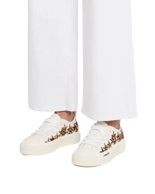 Stars Low-Top Leopard Calf Hair and Canvas Sneakers