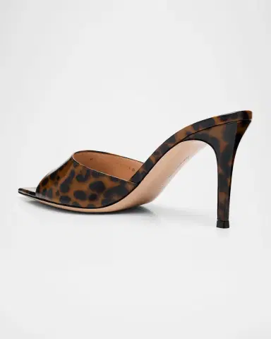 Gianvito Rossi Elle Leopard Patent Leather Mule pumps | Thumbnail 2