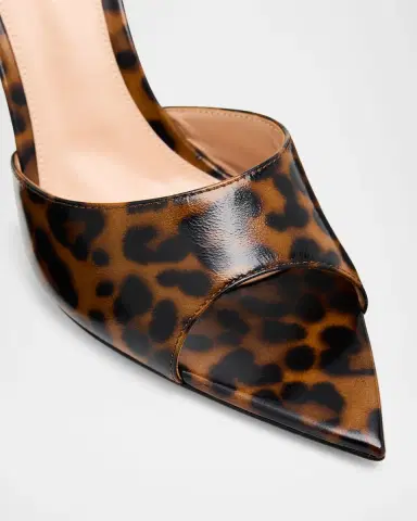 Gianvito Rossi Elle Leopard Patent Leather Mule pumps | Thumbnail 3