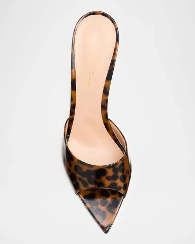 Gianvito Rossi Elle Leopard Patent Leather Mule pumps | Thumbnail 4