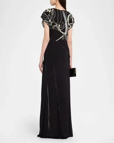 Jason Wu Collection Bicolor Scribble-Print Gown | Thumbnail 3 Jason Wu Collection Bicolor Scribble-Print Gown | Thumbnail 3
