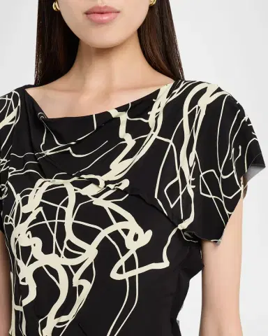 Jason Wu Collection Bicolor Scribble-Print Gown | Thumbnail 5 Jason Wu Collection Bicolor Scribble-Print Gown | Thumbnail 5