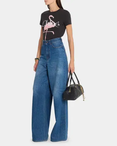 Chloé Flamingo Logo Short-Sleeve T-Shirt | Thumbnail 2